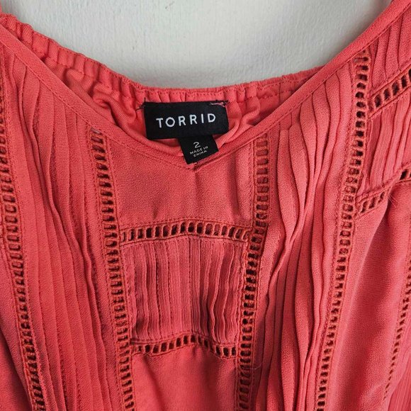 Torrid Bright Coral Chiffon Maxi Dress, Size 2 - Picture 9 of 12